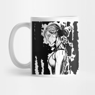 adventure woman ecopop sketch art Mug